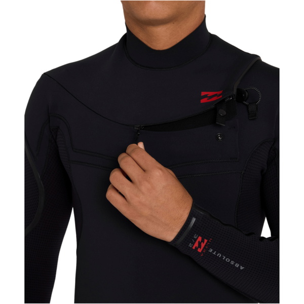 2026 Billabong Mens Absolute Ultra 3/2mm Chest Zip Wetsuit ABYW100280 - Black
